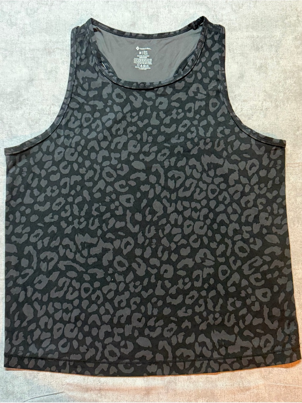 Member's Mark Zen Tank Women’s M Black Gray Animal Print Racerback Stretch